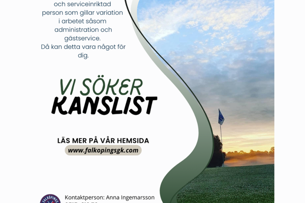 Vi söker en serviceinriktad kanslist till Falköpings GK